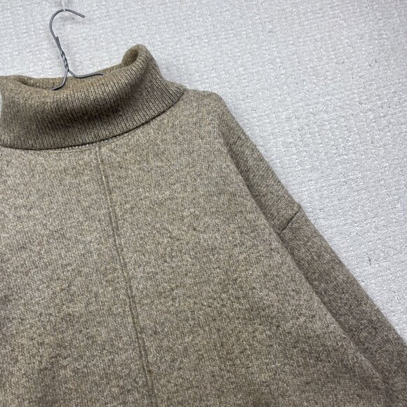 H&M Chunky Cozy Sweater Womens Sz M Mock Neck Wool Blend Brown / Beige - Picture 3 of 16